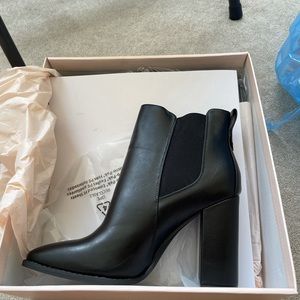 Chic Beautiful Black High Heeled Boots New in Box